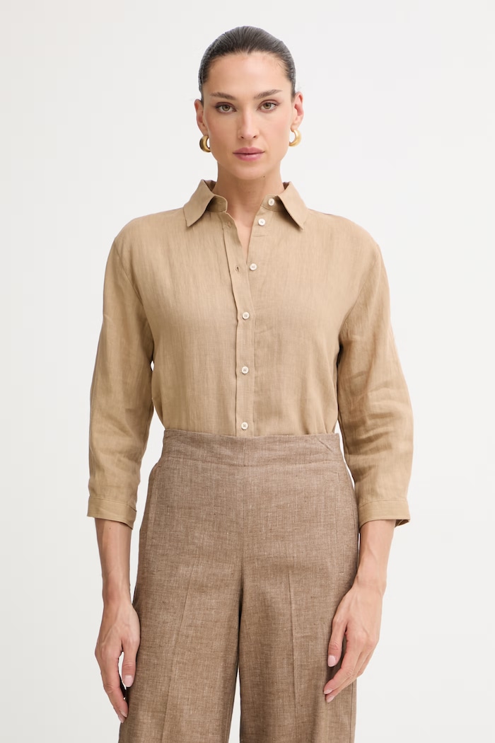 Marella košeľa safari dámska ľanová Emme by Marella béžová 2615111122200