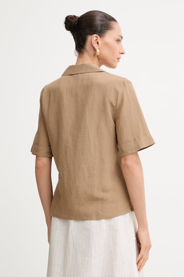 Odzież Marella polo damskie z wiskozą Emme by Marella 2615111202200 brązowy