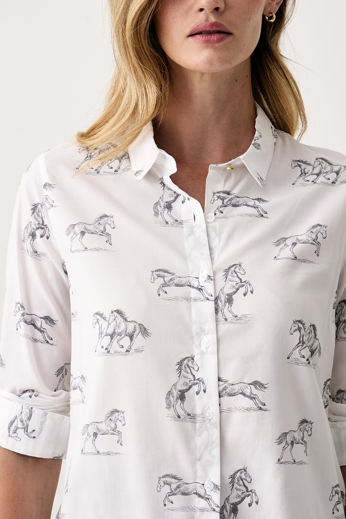 Barbour košile dámská s bavlnou Safari LSH1357 bílá