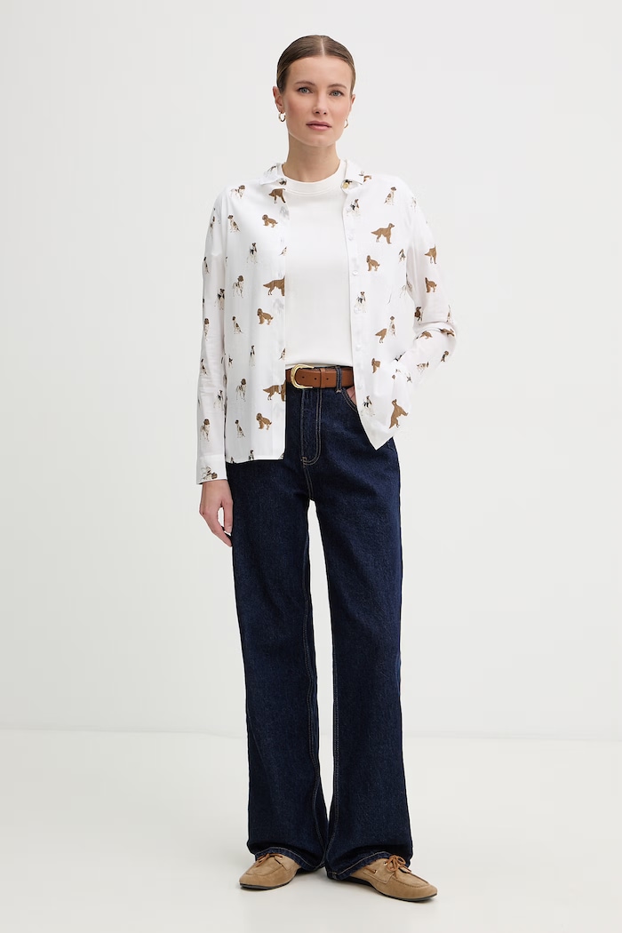 Barbour košile dámská s bavlnou Safari LSH1357 bílá SS26