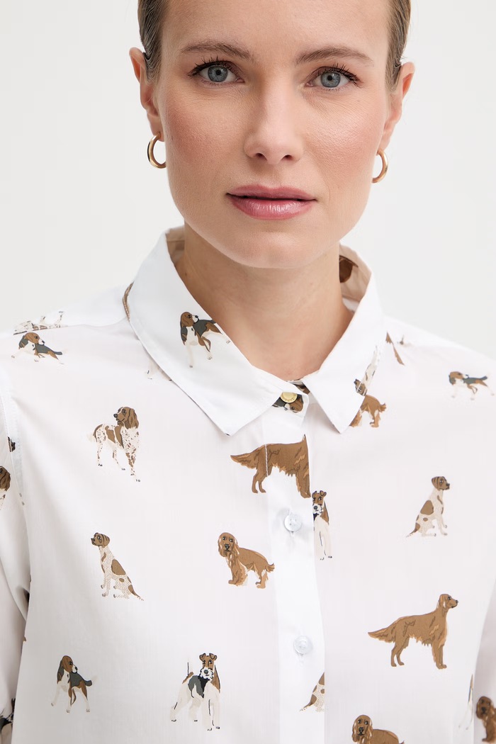 Barbour košile dámská s bavlnou Safari bílá LSH1357