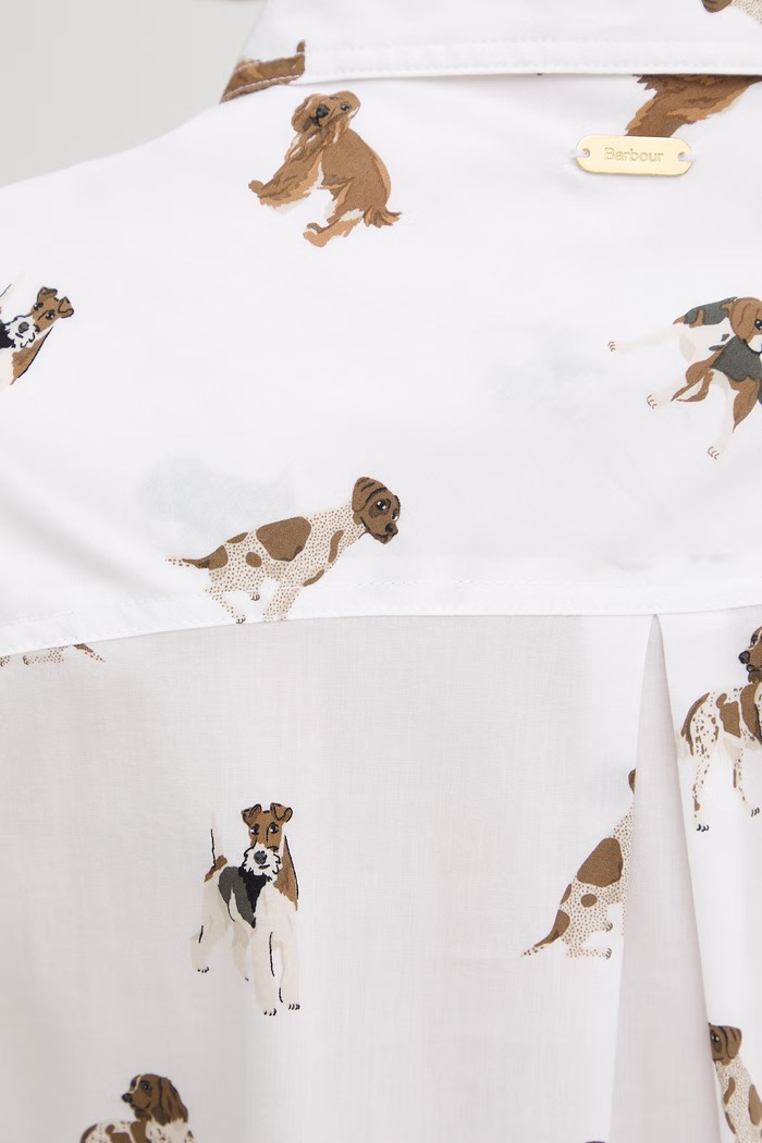 Barbour košile dámská s bavlnou Safari LSH1357 bílá