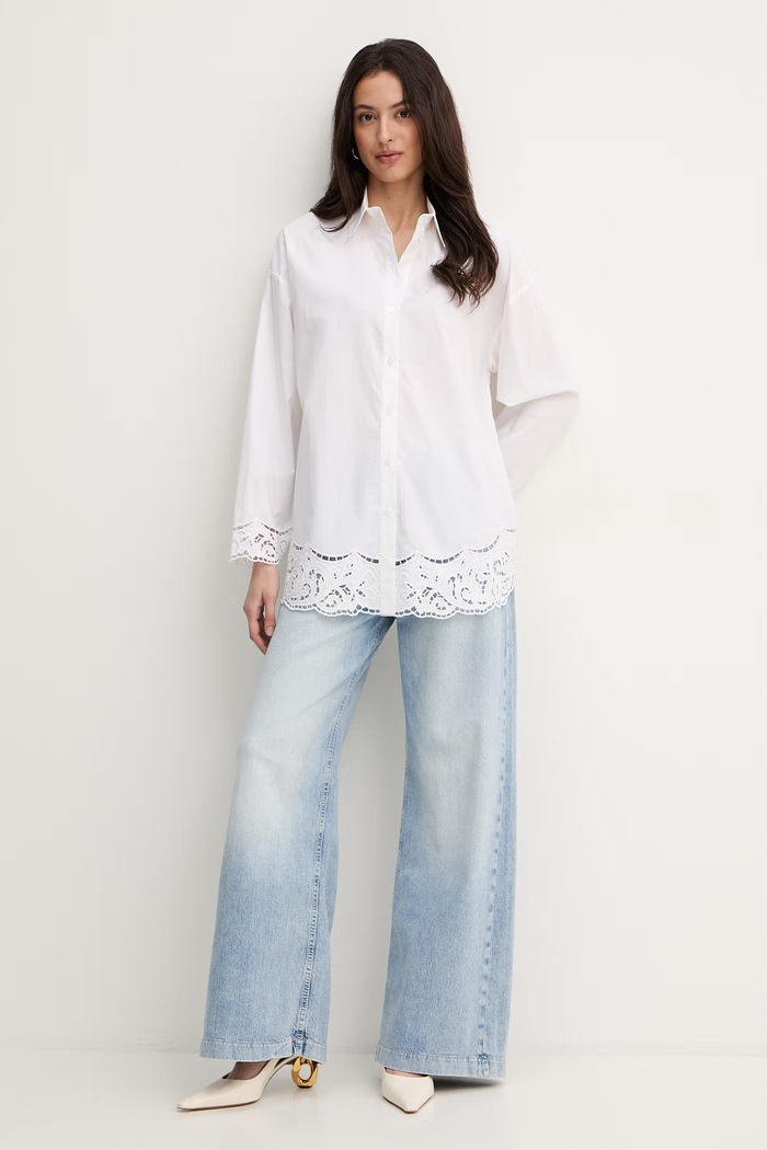 Twinset риза дамска от памук 261TP2430 бял SS26