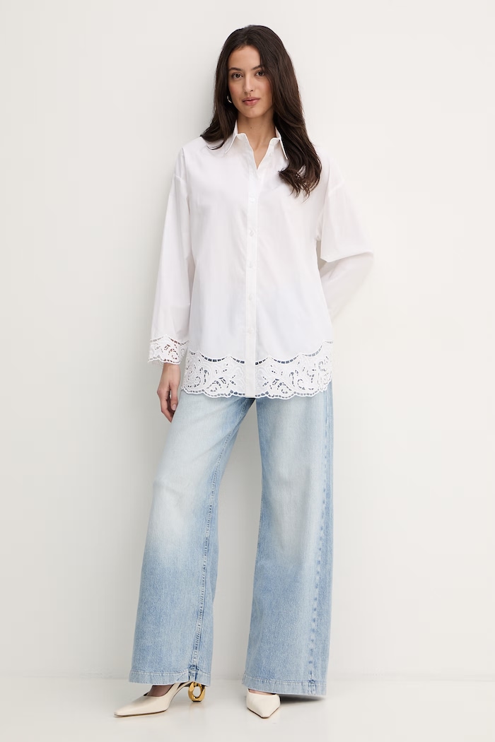 Twinset риза дамска от памук 261TP2430 бял SS26