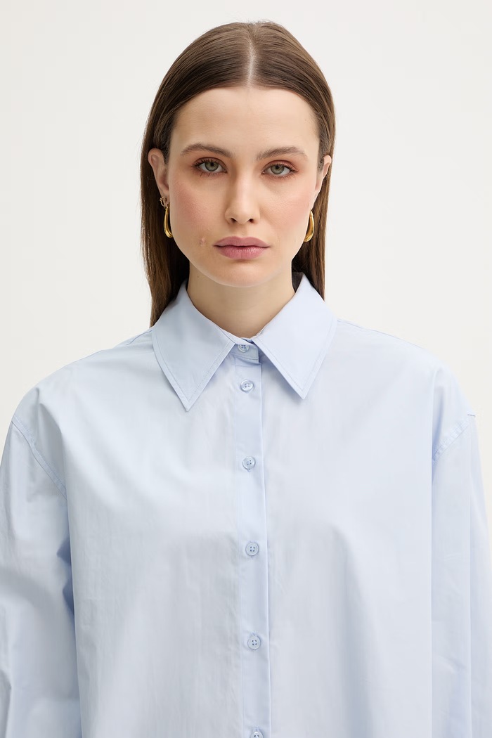 Twinset koszula bawełniana niebieski 261TE2010