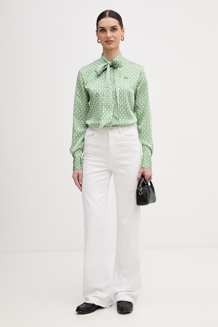 Košeľa Lacoste CF2626 zelená SS26