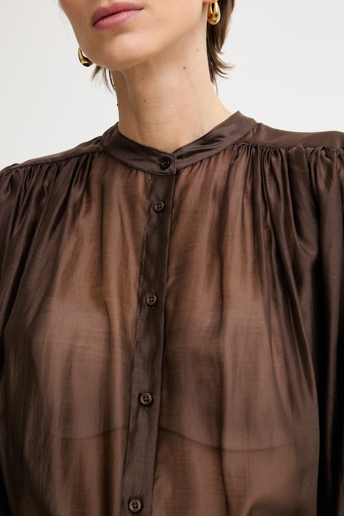 Twinset női ing lyocellel 261TF2040 barna