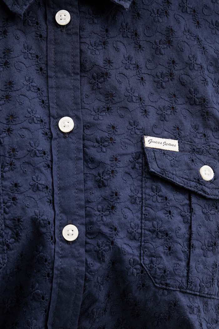 Guess Jeans camicia da donna in cotone W6GHA3.WO331 blu navy