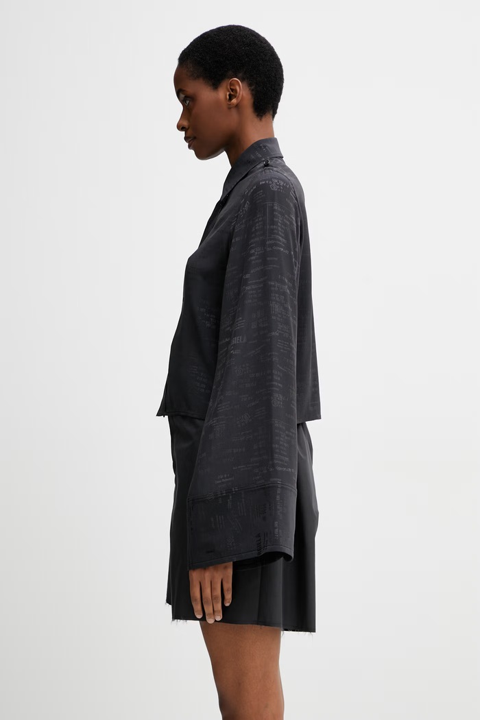MM6 Maison Margiela košeľa dámska s viskózou S52DT0044.M35737.002J čierna SS26