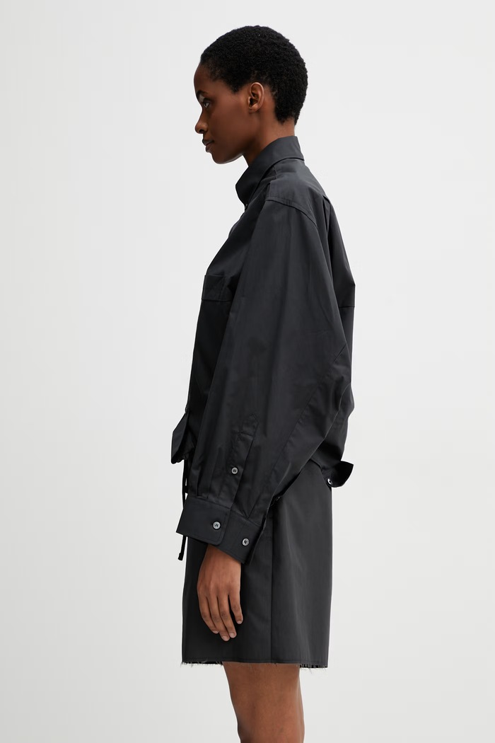 MM6 Maison Margiela košile bavlněná dámská S52DT0058.M35256.899 černá SS26