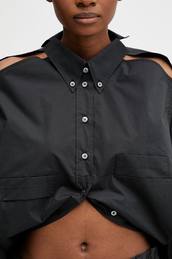 MM6 Maison Margiela košile bavlněná dámská S52DT0058.M35256.899 černá
