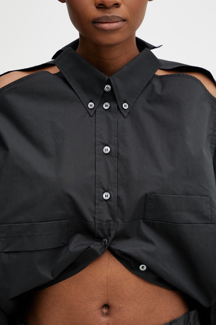 MM6 Maison Margiela košile bavlněná dámská S52DT0058.M35256.899 černá