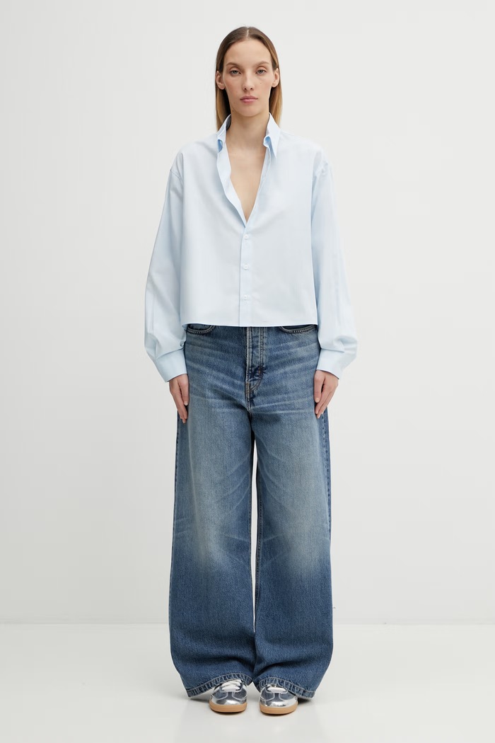 MM6 Maison Margiela cotton shirt S52DT0064.M35480.501 blue