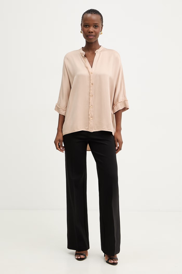Fracomina košeľa dámska z viskózy FS26ST6014W41301 béžová SS26