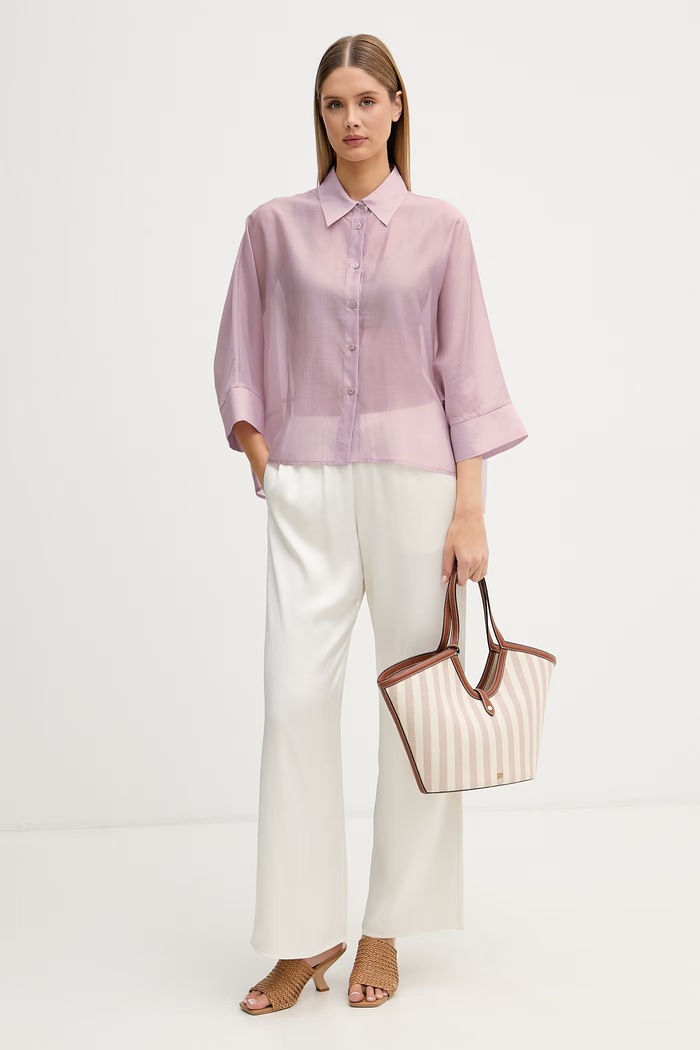 United Colors of Benetton cămașă pentru femei, cu lyocell 5UOCDQ0E6 roz SS26