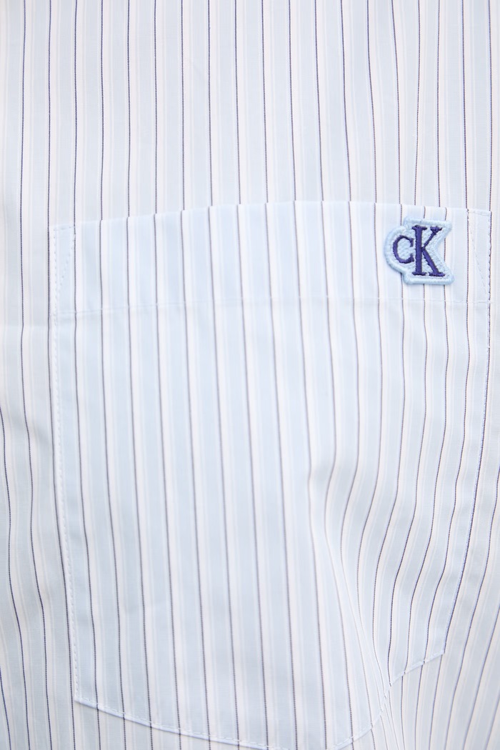 Calvin Klein Jeans košeľová blúzka dámska bavlnená LV047F105G modrá