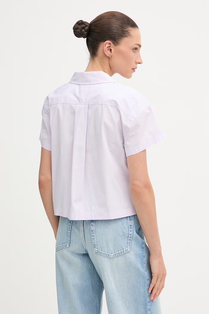 Abbigliamento Calvin Klein Jeans camicia da donna in cotone LV047F146G violetto