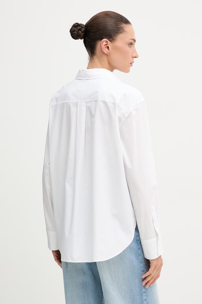 Ruházat Calvin Klein Jeans női pamut ing LV047F147G fehér