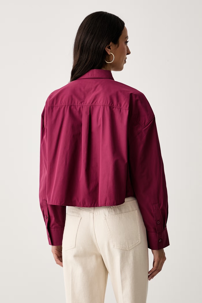 Ρούχα Calvin Klein Jeans πουκάμισο γυναικείο βαμβακερό LV047F148G μπορντό