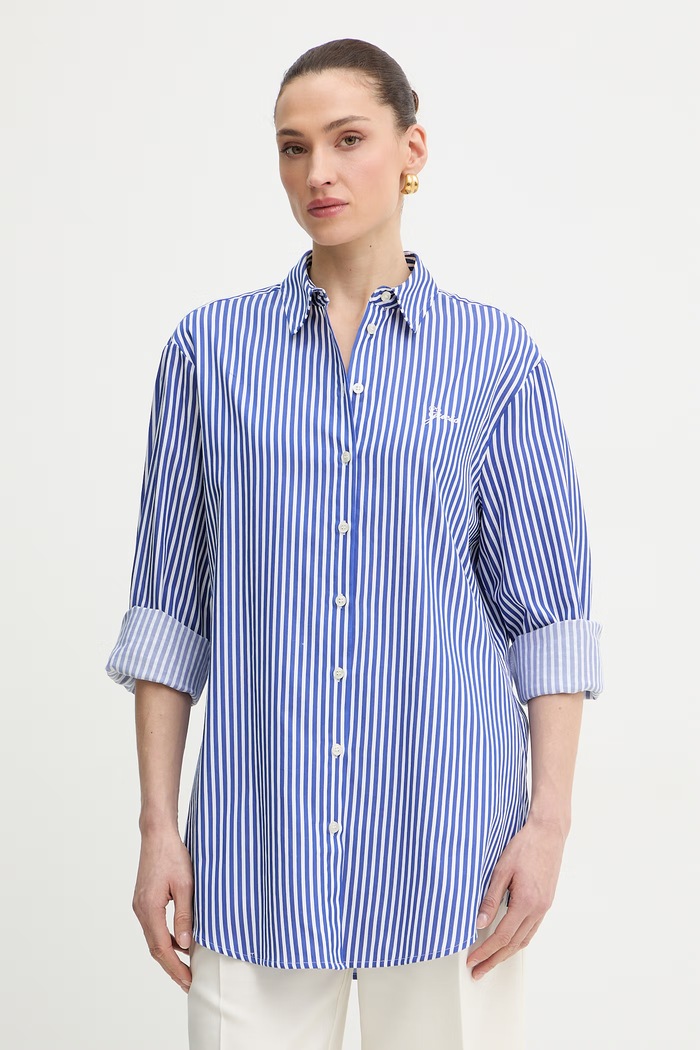 Guess πουκάμισο γυναικείο βαμβακερό TECLA μπλε W6GH39.W1849
