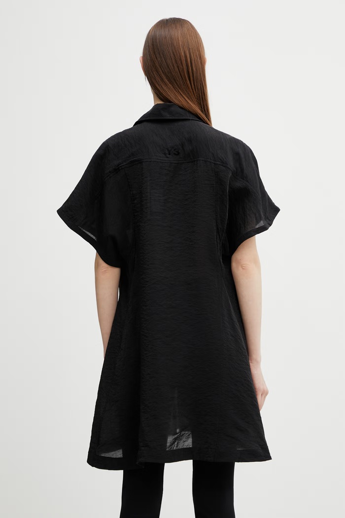 Odzież Y-3 W SS OVERSHIRT koszula z dodatkiem lnu damska KG0256 czarny