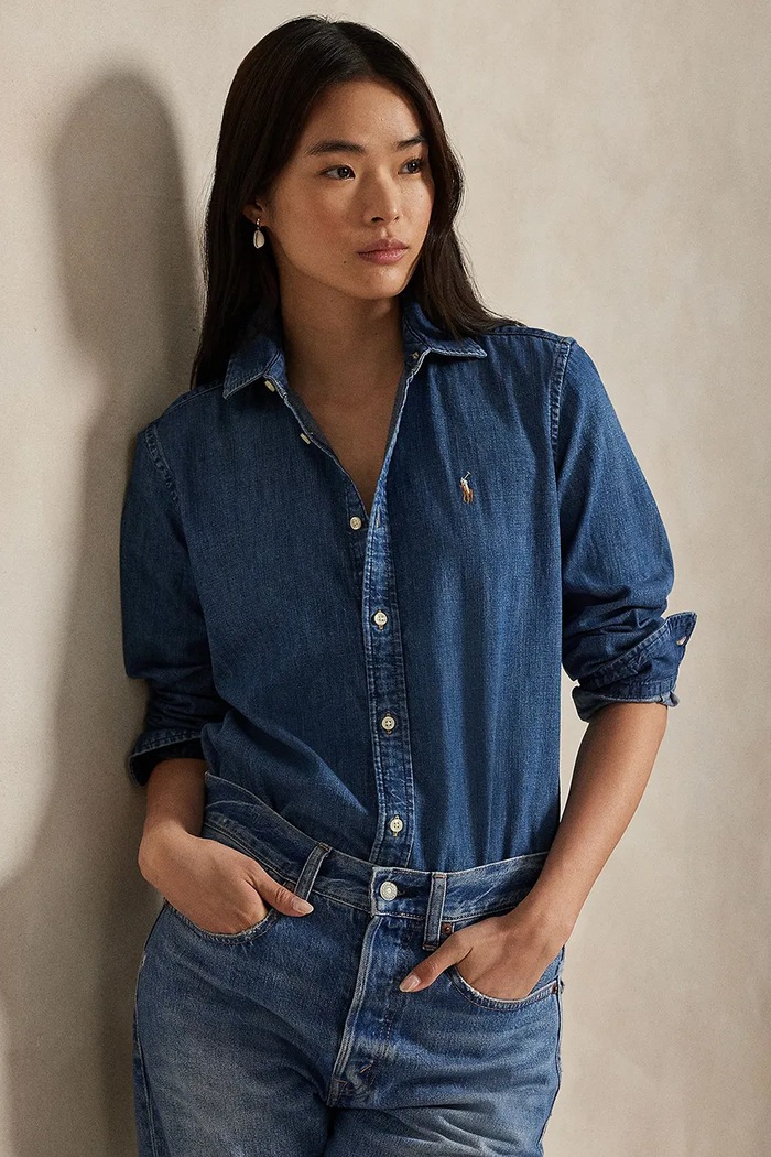 Polo Ralph Lauren koszula jeansowa 211969458 niebieski