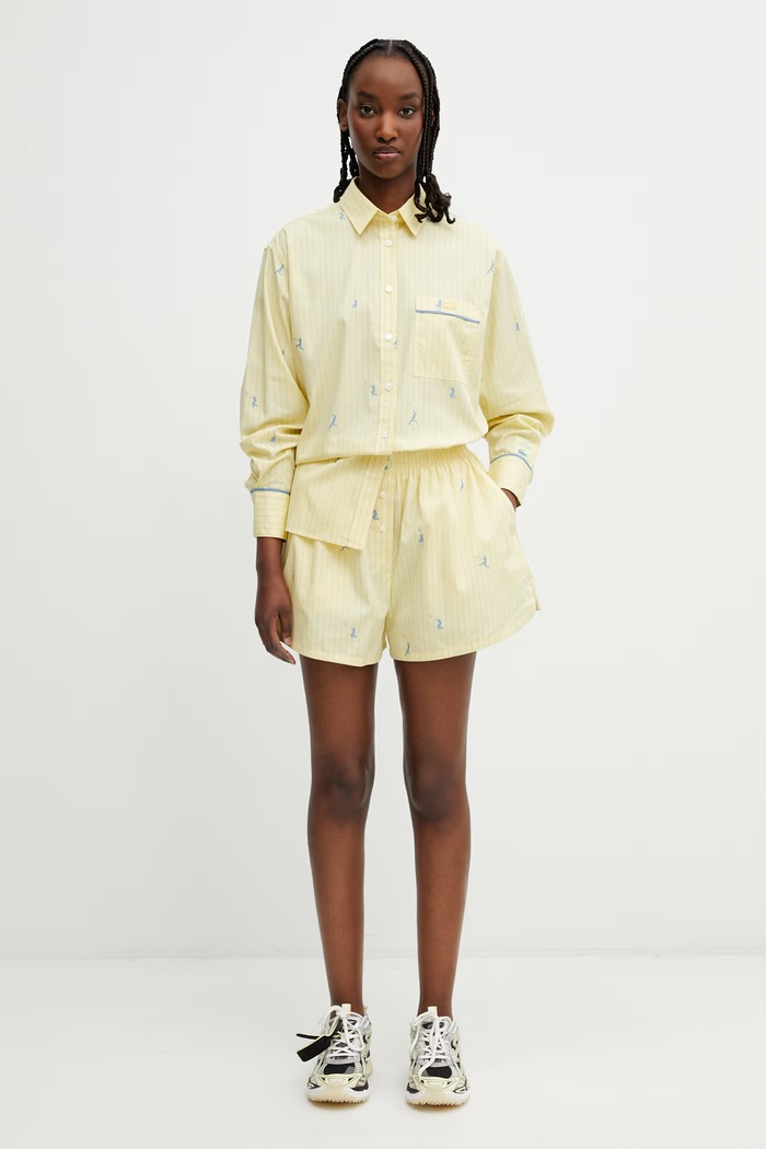 Lacoste shirt cotton Women's CF0586 yellow