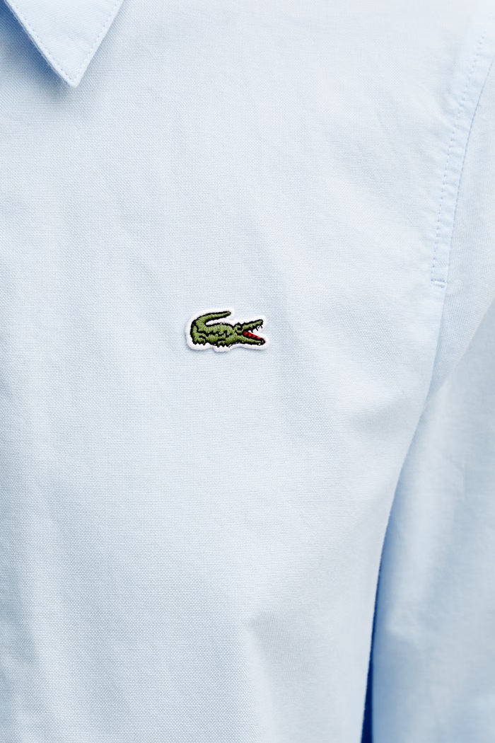 Lacoste koszula oxford bawełniana damska niebieski CF1195