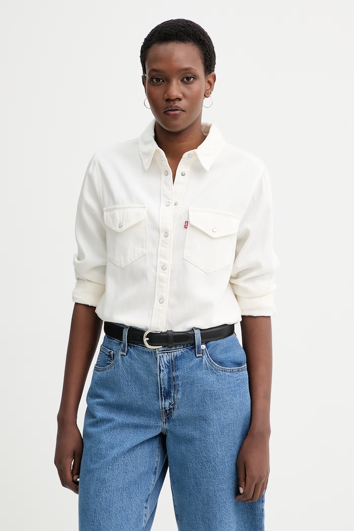 Levi's koszula jeansowa ICONIC WESTERN regular beżowy 16786.0112