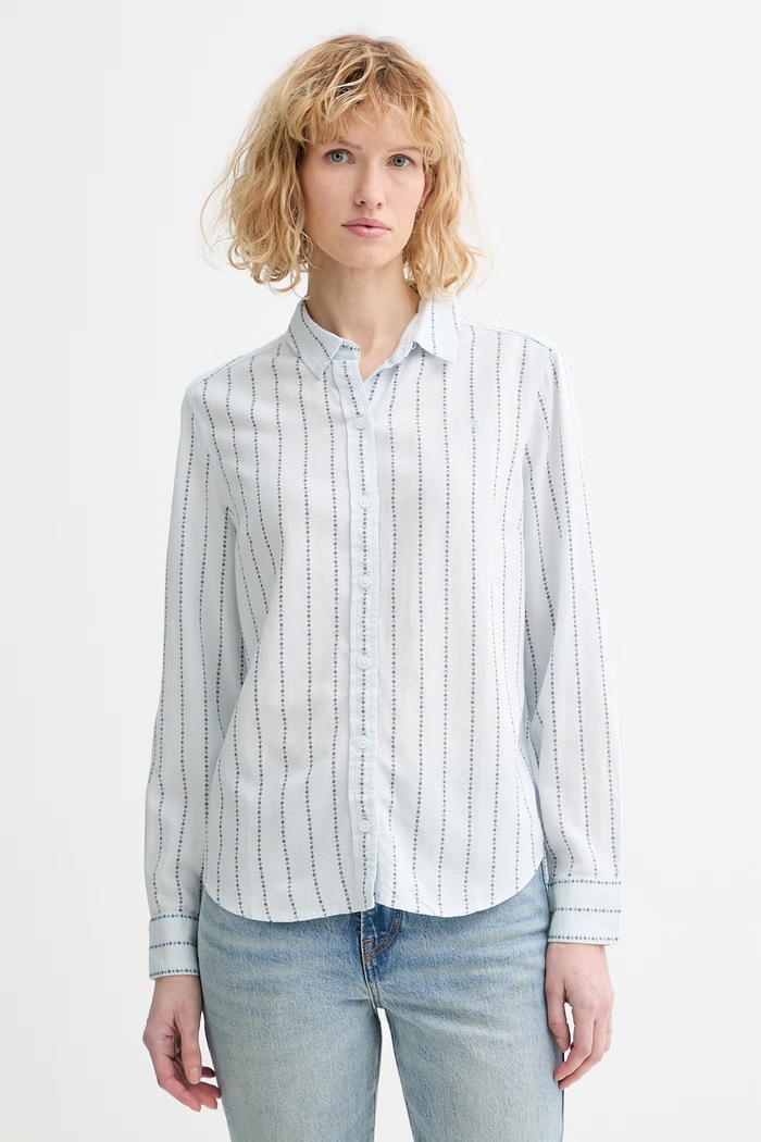 Levi's koszula z domieszką lnu NEW CLASSIC FIT BW klasyczny niebieski 34574.0081