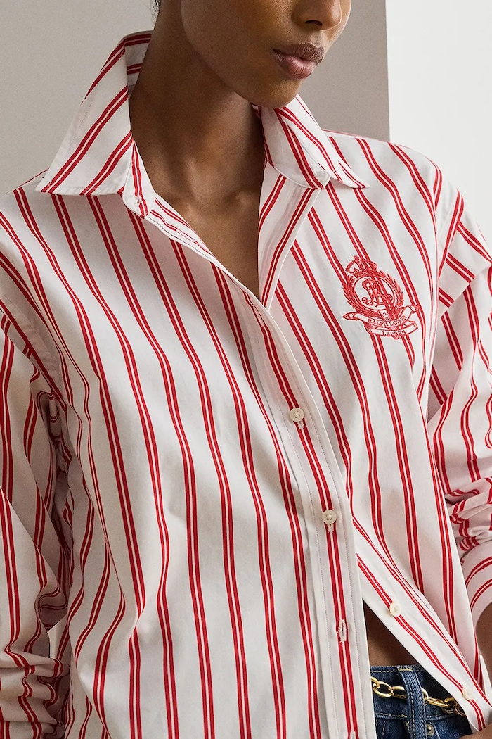 Lauren Ralph Lauren dámska bavlnená košeľa červená 200P08746