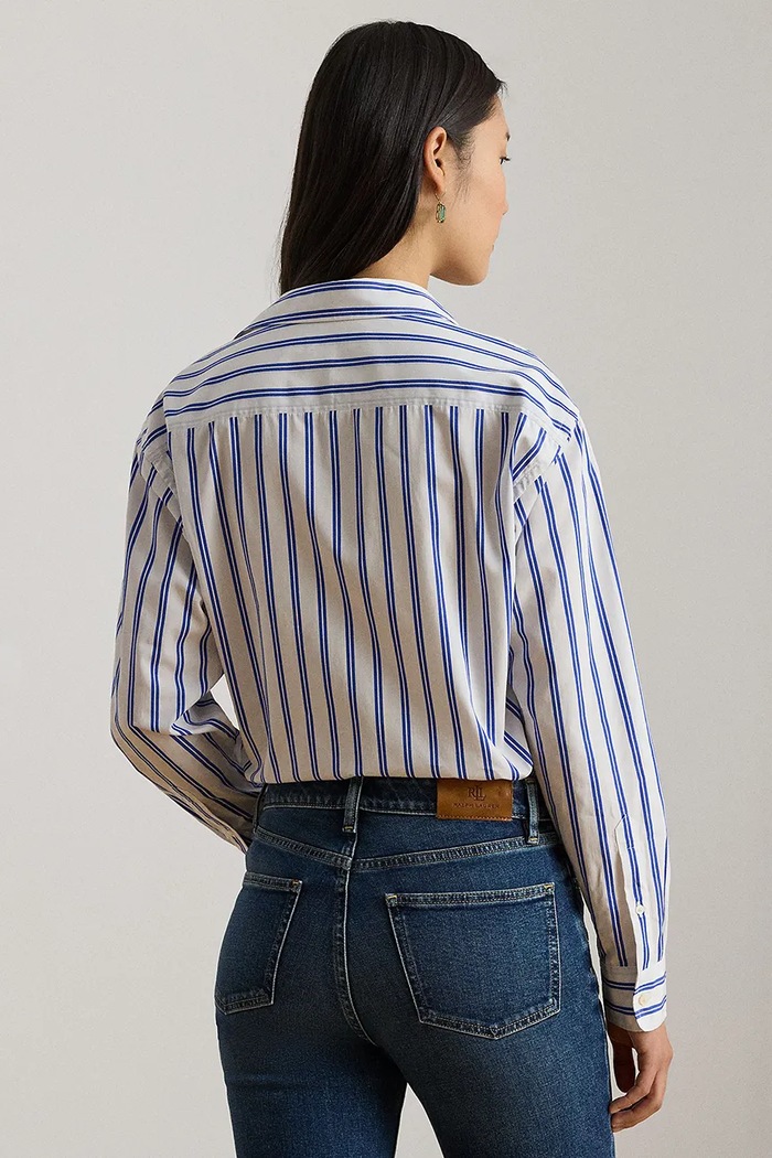 Lauren Ralph Lauren dámska bavlnená košeľa 200P08746 modrá SS26