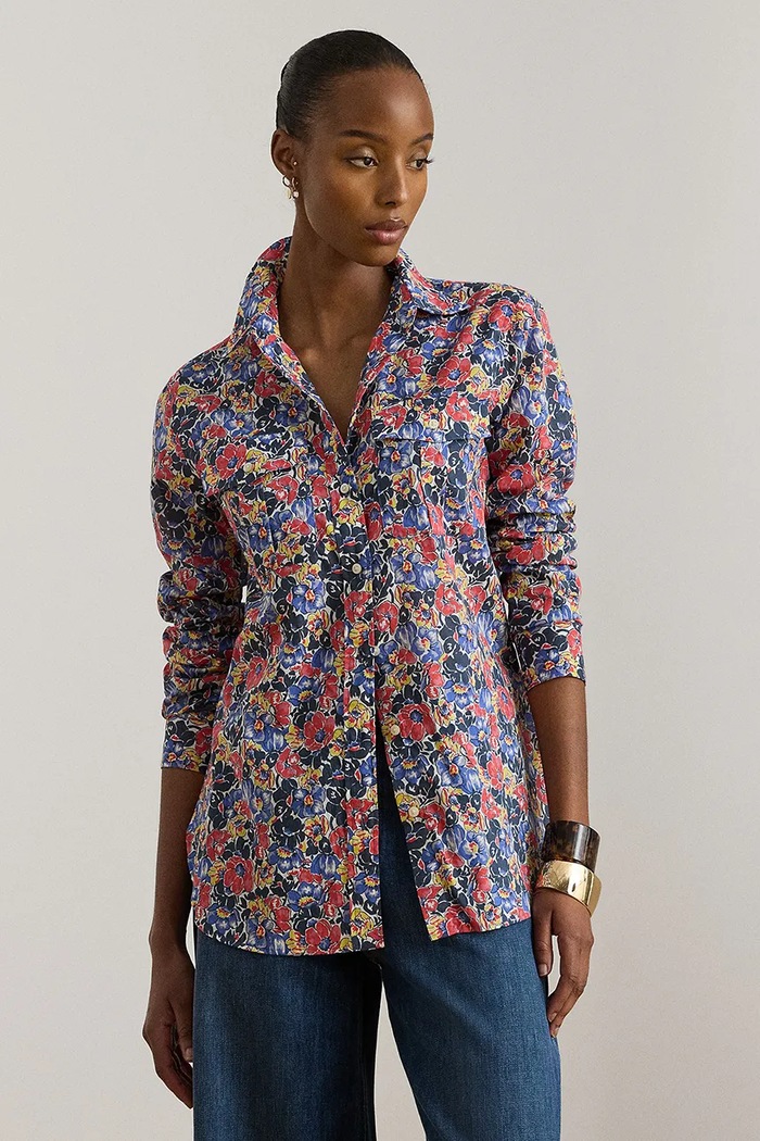 Lauren Ralph Lauren cămașă femei din bumbac multicolor 200P08827