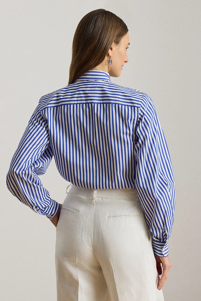 Lauren Ralph Lauren dámska bavlnená košeľa 200P13470 modrá SS26