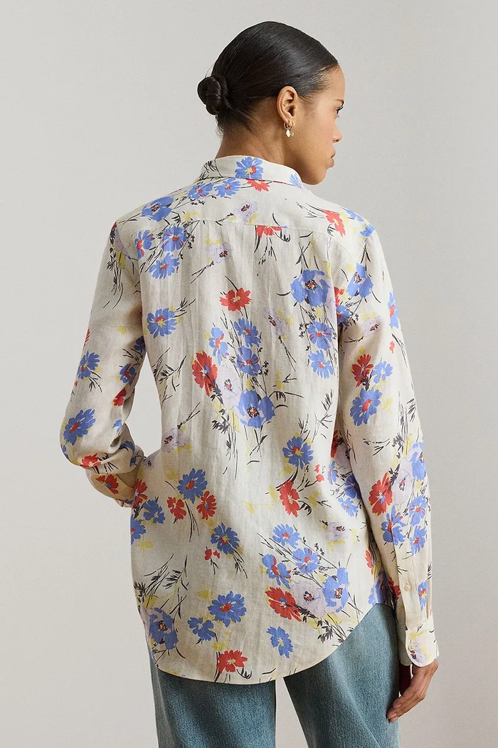 Lauren Ralph Lauren košeľa dámska ľanová 200P10128 béžová SS26