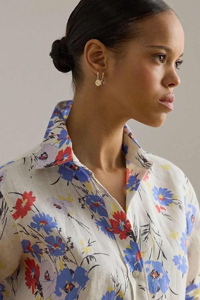 Lauren Ralph Lauren košeľa dámska ľanová béžová 200P10128