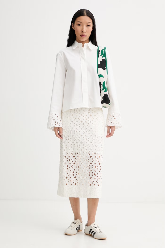 Marimekko cămașă pentru femei, din bumbac 095211 bej SS26