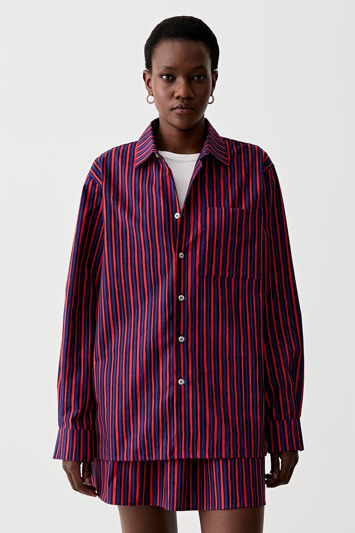 Marimekko košeľa dámska bavlnená červená 095232