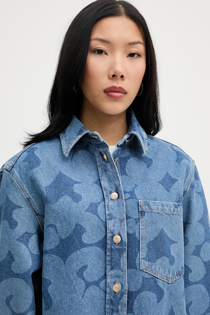 Marimekko Риза дамска от деним син 095176