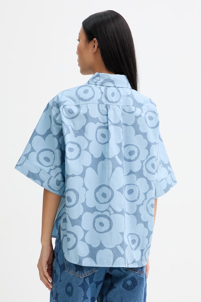 Îmbrăcăminte Marimekko cămașă pentru femei, din bumbac 095171 albastru