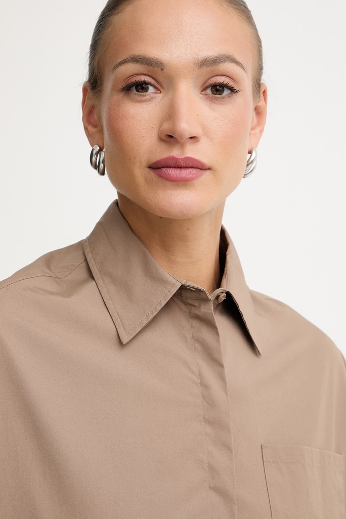 Max&Co. košeľa dámska bavlnená MCOVELOCE hnedá 2616111054200