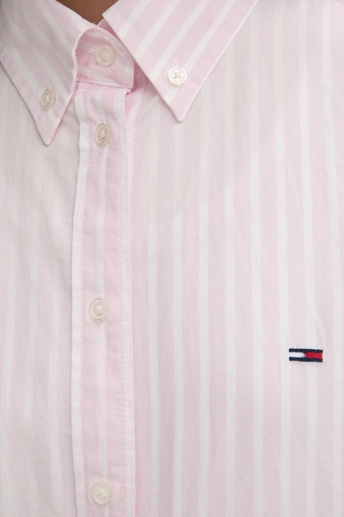 Tommy Jeans košile dámská bavlněná DW0DW22211 růžová