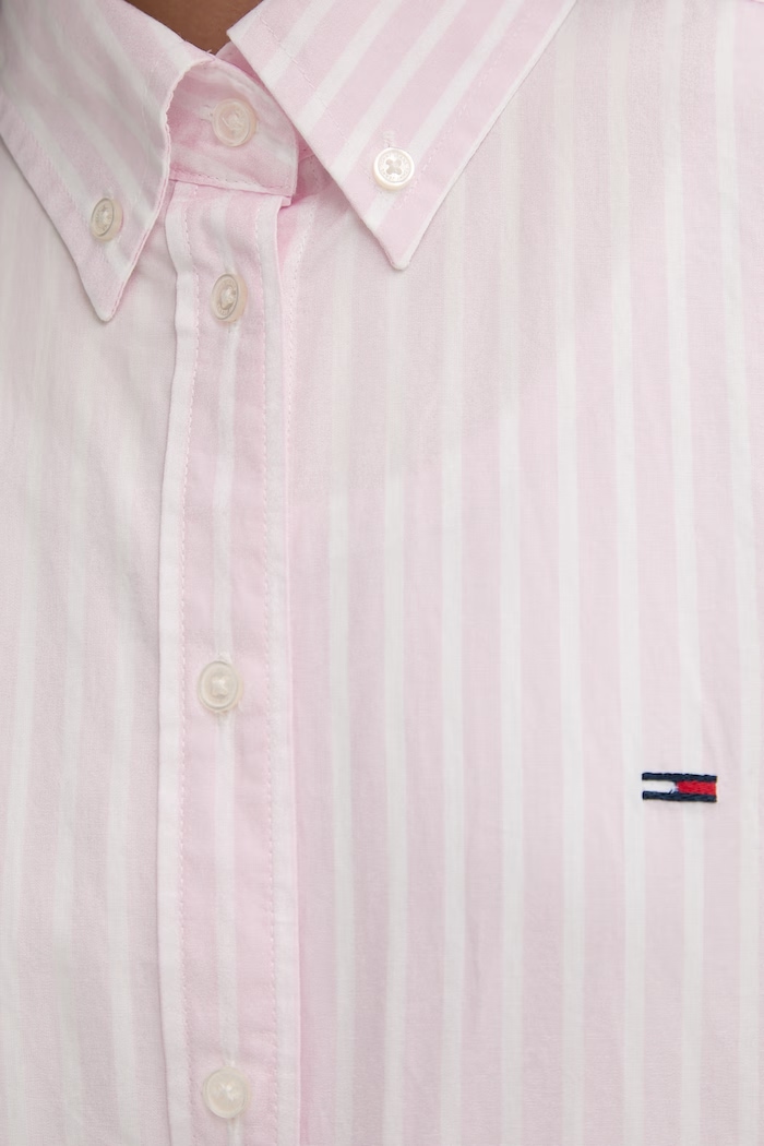 Tommy Jeans košile dámská bavlněná DW0DW22211 růžová