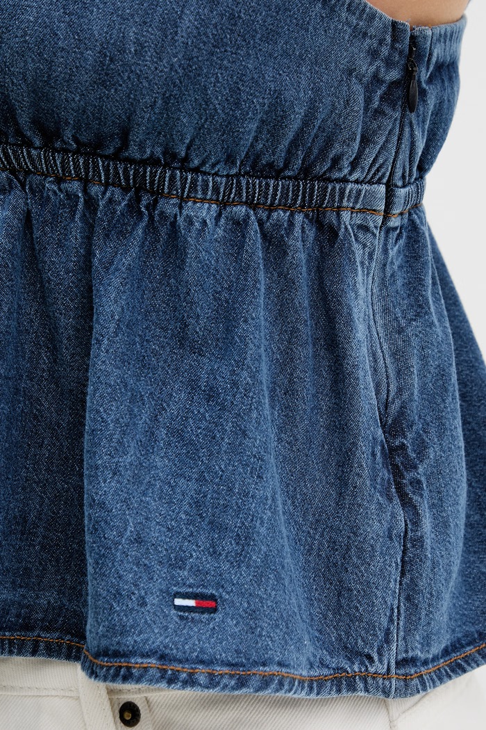 Tommy Jeans μπλούζα με τιράντες γυναικεία ντένιμ DW0DW22215 μπλε