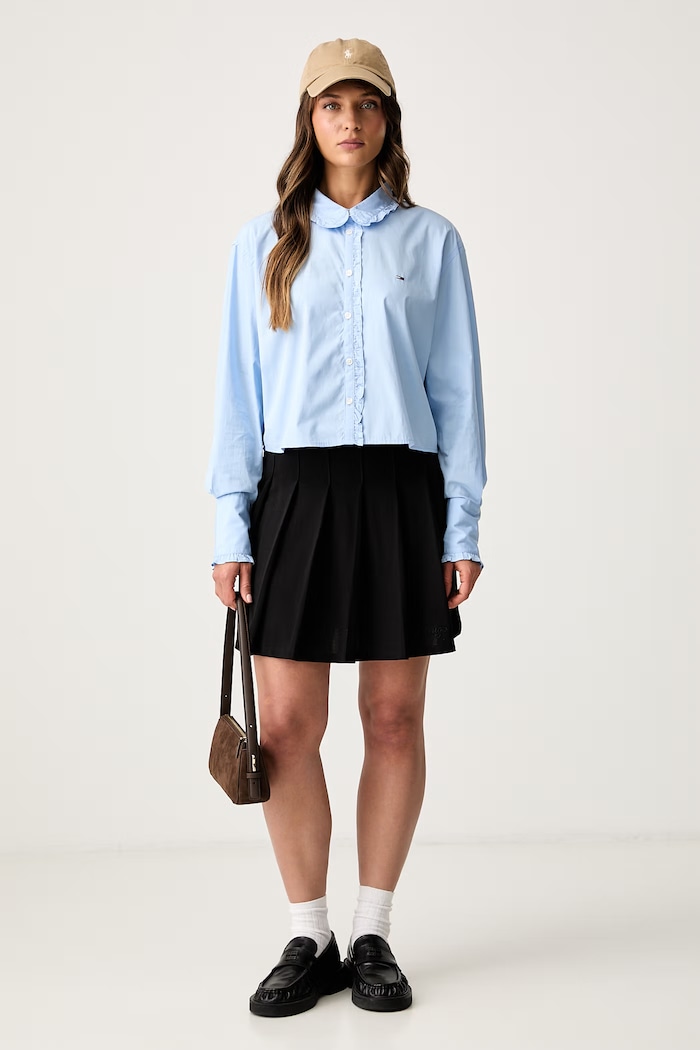 Tommy Jeans koszula damska bawełniana DW0DW22767 niebieski SS26