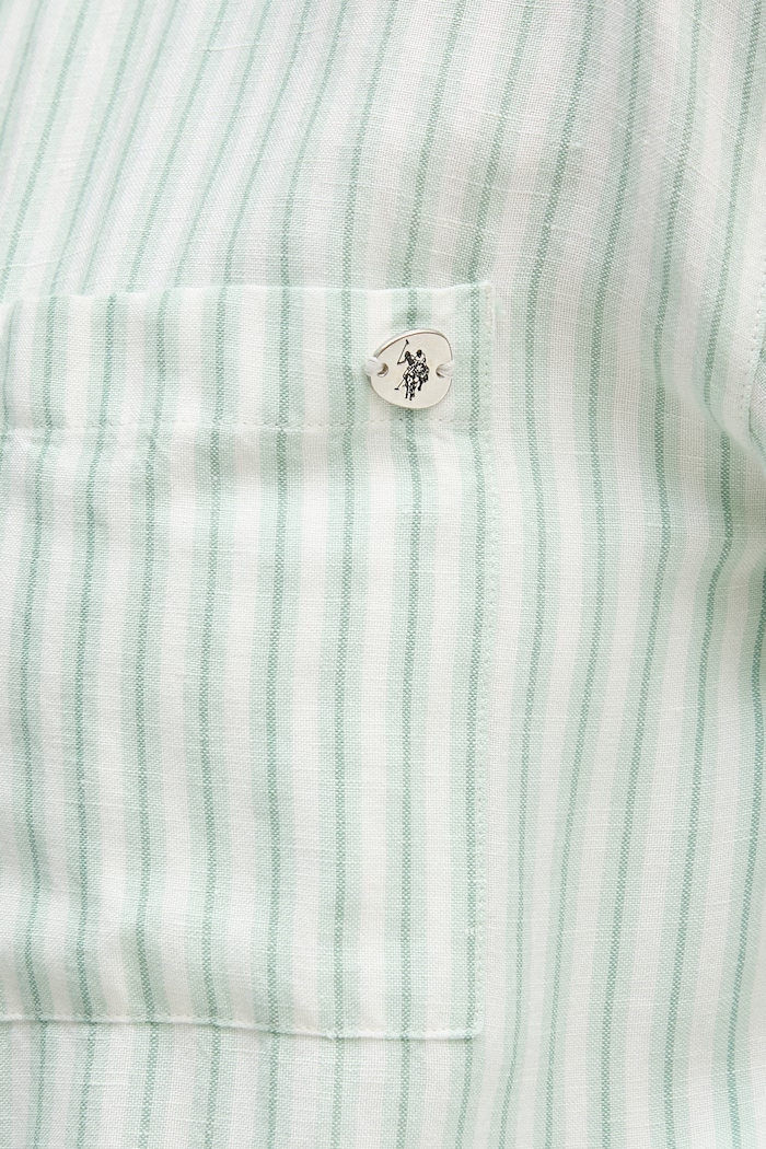U.S. Polo Assn. koszula z dodatkiem lnu LOOSE FIT WUP2277 zielony