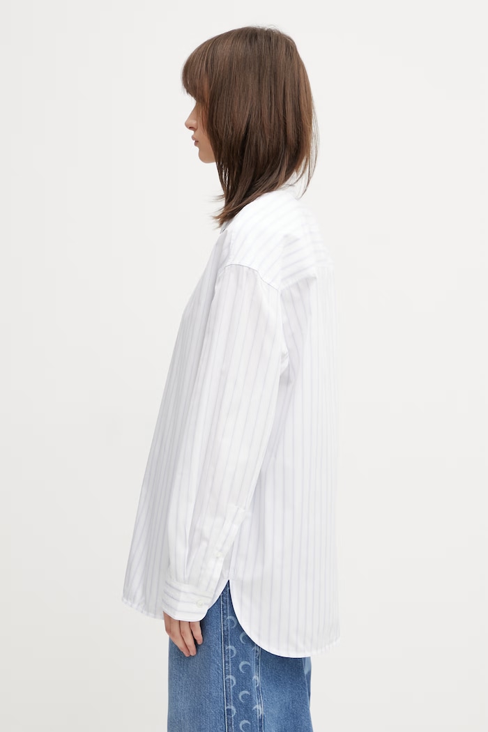 Maison Kitsuné Boyfriend Shirt koszula bawełniana damska QW00403WC5090 biały SS26