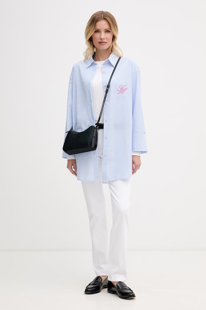 Γυναικείο πουκάμισο Tommy Hilfiger SUMMER UW0UW06474 μπλε SS26