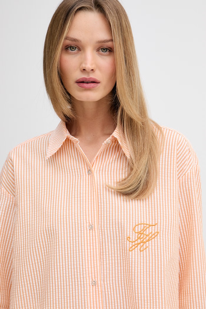 Γυναικείο πουκάμισο Tommy Hilfiger SUMMER πορτοκαλί UW0UW06474