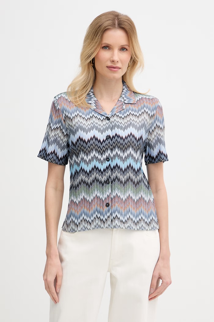 Missoni cămașă pentru femei, din vâscoză albastru DS26SJ03.BR014T